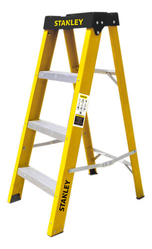 Stanley Electric Step Ladder Fiberglass 3 Steps with Tool Tray 0