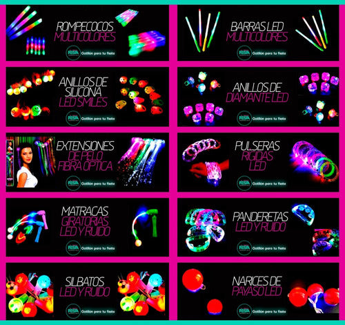 Tienda de Fiesta Pulseras Audioritmicas Con Led, Cotillon 3