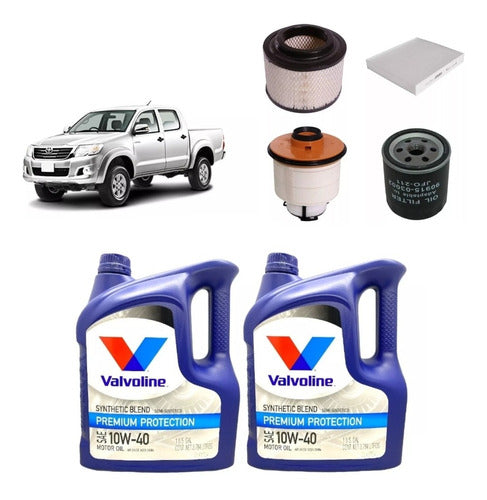 Kit  Filtros Wega Valvoline 10w40 - Toyota Hilux 2.5y3.0 Td 0