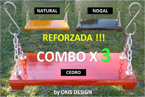 OKIS DESIGN Hamaca De Madera Pintada Con Herrajes Combo X 3 Promo!!! 0