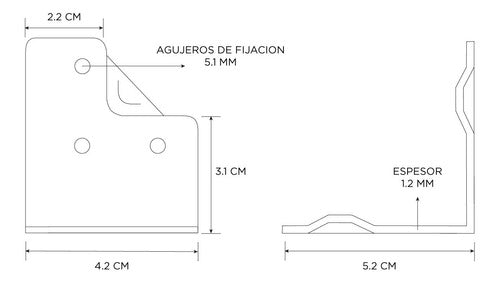 Kit of 8 Large T-Type Corner Angles for Rack and Anvil JK4 XPRO T173B 1