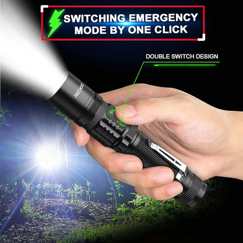 Rechoo Rechargeable USB Flashlight Dual Switch S3000L LED 1