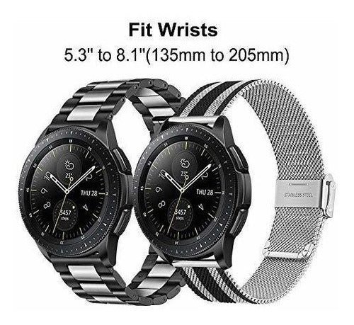 2 Metalized Mesh Bands for Galaxy Watch 42mm/Active2 40mm44mm Silver 1