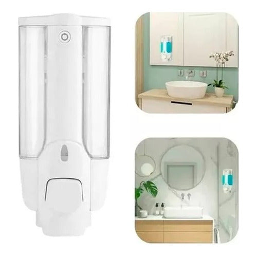 Set of 2 Liquid Soap Dispenser Wall Mount Shampoo Detergent 1