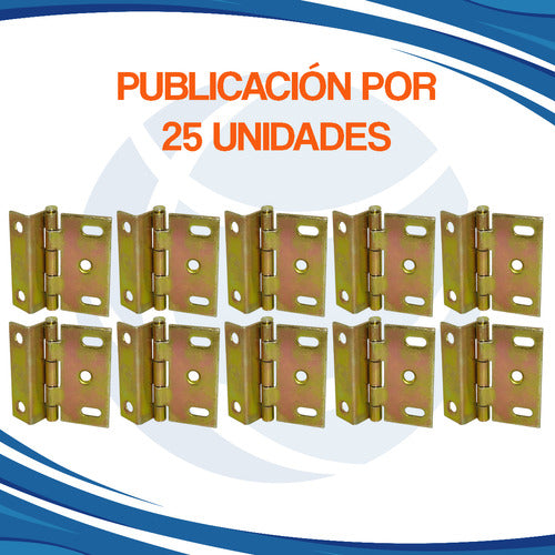 Bisagra Pestaña N°4 Puerta Muebles Zincado Amarillo X25 Uni 2