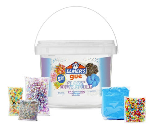 Elmer's Slime Kit 1.41L Glassy Clear Deluxe with 5 Toppings 1