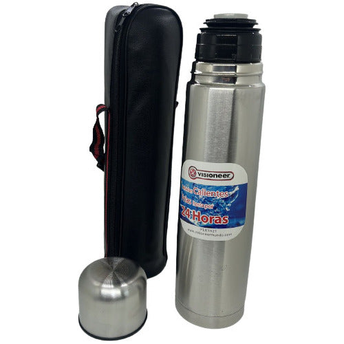 Stainless Steel 1 Liter Bullet Thermos with Cover 0