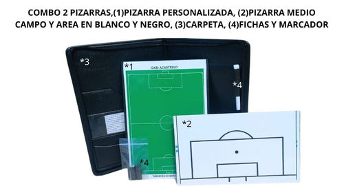 Pizarras Tácticas Futbol Personalizadas Magnéticas 2+carpeta 1