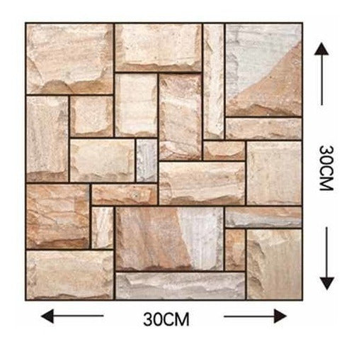 Revestimientos Adhesivo Panel 3d Simil Piedra 30x30 A1 1