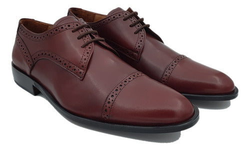 Ragazzi Zapatos Hombre Vestir Suela 3337 Cuero Picado 6