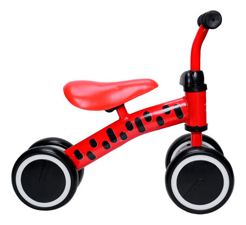 Andador Sem Pedal Bebe Equilibrio 4 Rodas Bicicleta Vermelho 2