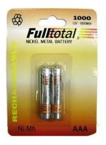 Full Total Rechargeable AAA Batteries 900mAh Blister Pack of 2 Offer! 2