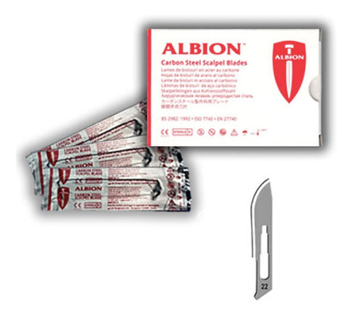 Albion Box of 100 Units Nº22 Scalpel Blades 0