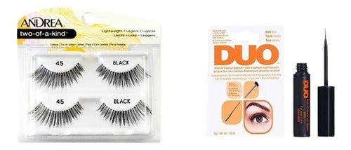 Andrea Kit 2 Pairs of Strip Lashes + Duo Glue 2