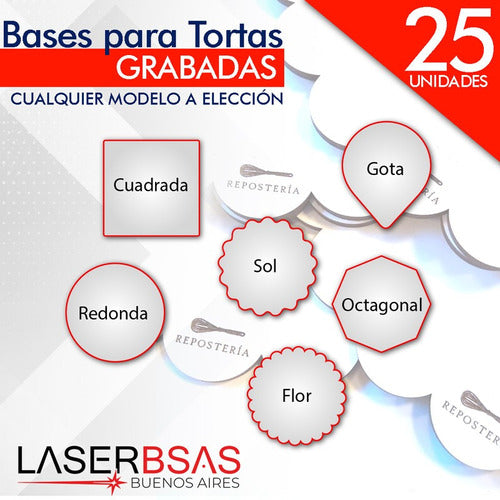 Base Para Tortas C/logo Fibro 30 Y 31 Cm X25  Bt3031-fpl-25 0