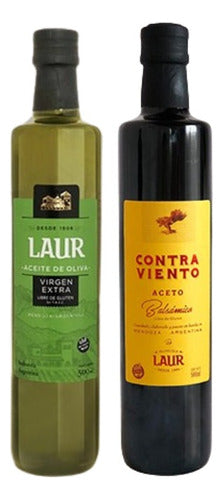 Laur Combo Extra Virgin Olive Oil + Contra Viento Balsamic Vinegar 500ml 0