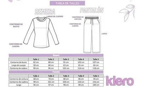 Kiero Pijama Mujer Manga Larga Micropolar Talle 4-5 19071 3