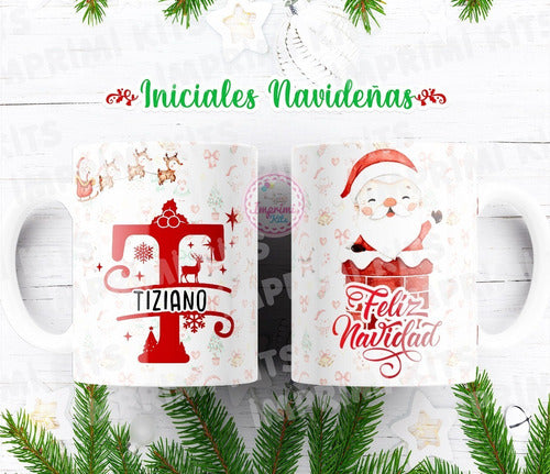 Diseños Navidad Tazas Alfabeto Diseño Sublimar Rojo #tn07 5