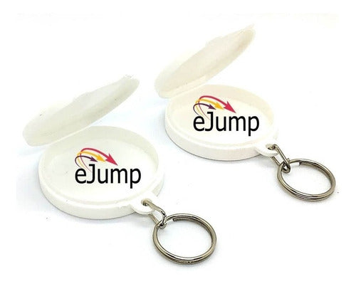 50 Advertising Keychain Round Pillbox White Souvenir 1