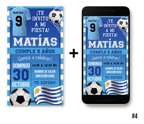 Tarjeta De Cumpleaños Digital Selección Uruguaya 2 Formatos 1