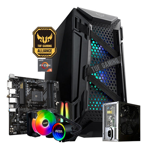 AMD Pc Gamer Pro Ryzen 5 16GB 240SSD+1TB Vega7 Ref Liquida Rgb 4