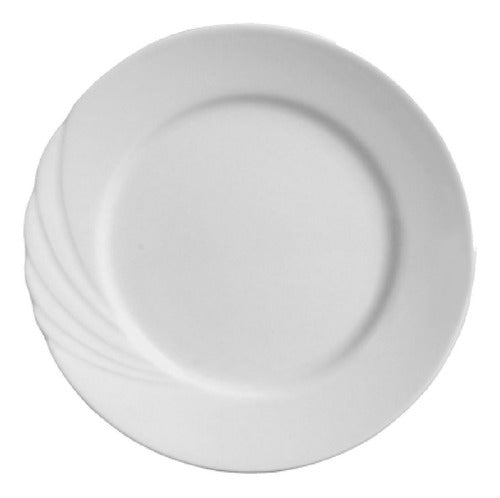Set of 12 White Porcelain Dinner Plates Verbano Marzia Line X12 3