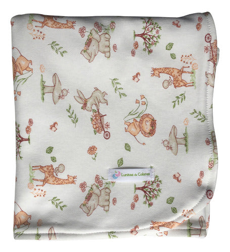 Lunitas de Colores: Double Polar and Cotton Blanket for Newborns 0