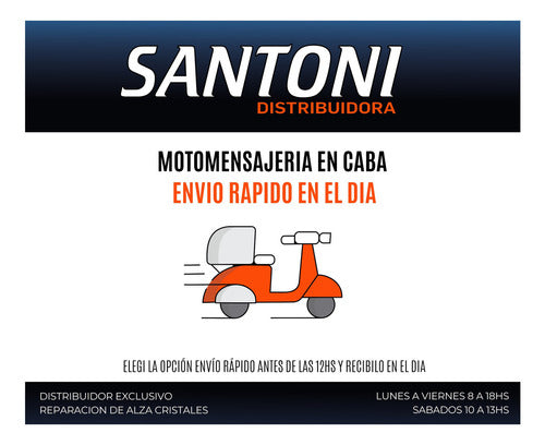 SANTONI Manija Levanta Vidrio Cristal P/ Vw Kombi Metal C 4