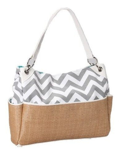 Caught Ya Lookin Chic Diaper Bag Gray Chevron 0