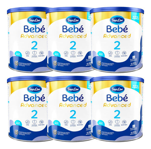 Sancor Bebe Advanced Formula Stage 2 Can Pack of 6 Units x 800g 0