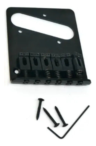 Ponte Para Guitarra Telecaster Com Carrinhos Preto. 2