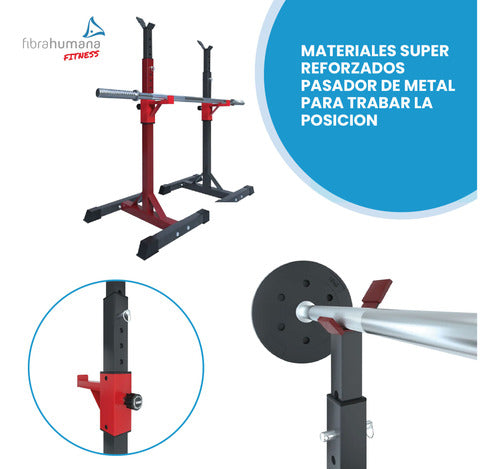 Rack Soporte Sentadillas Pesas Press Pecho Gimnasio Barra 6