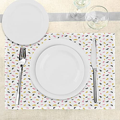 Lunarable Set of 4 Funky Table Mats for Parties 2