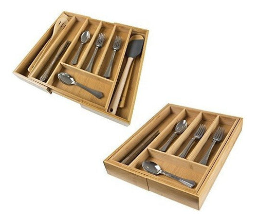 Lavish Home Bamboo Expandable Drawer Organizer 3