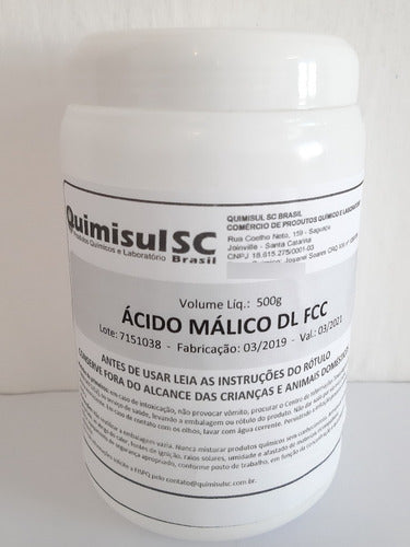 Acido Málico 500g + 1 Kg Cloreto Magnésio Pa 6h2o 0