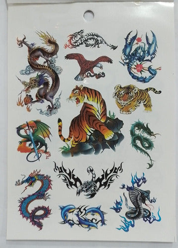 Temporary Self-Adhesive Tattoos Variety Pack 6 Sheets 37