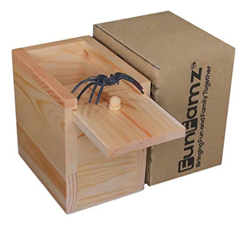 Funfamz - Caja De Madera Con Diseño De Araña 0