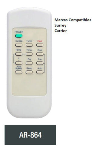 Control Remoto Aire Acond. Surrey Carrier Ar-864 1