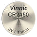 Vinnic CR2450 Lithium Battery 3V 2450 - Single Unit 0