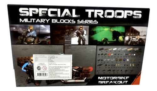 Special Troops Military Action Figure on Motorcycle Building Blocks in Ploppy Box 362105 2