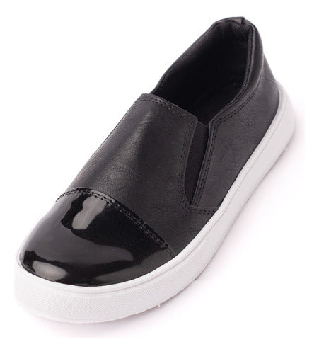 Black Low-Fit Charol Tip Sneakers 2