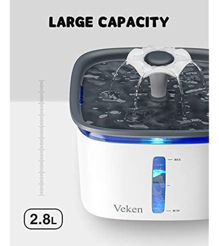 Veken 95oz/2.8L Automatic Pet Water Fountain 2