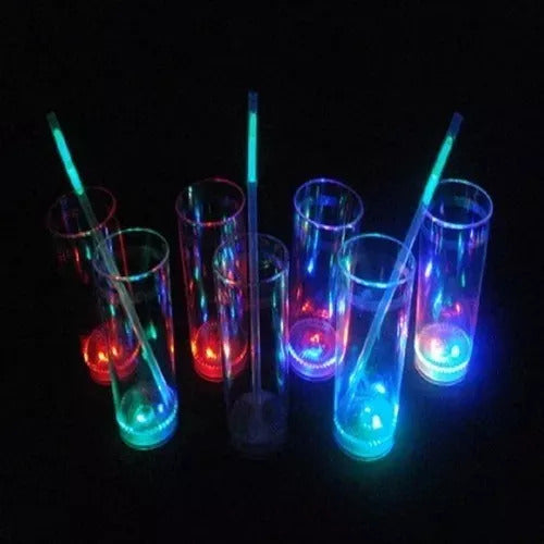 Centraled 25 LED Glow Glasses with Neon Straws for Events and Parties 2