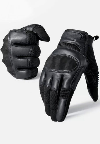 L'Élégance Royal Motorcycle Driving Gloves, Touchscreen Leather, Brown 0