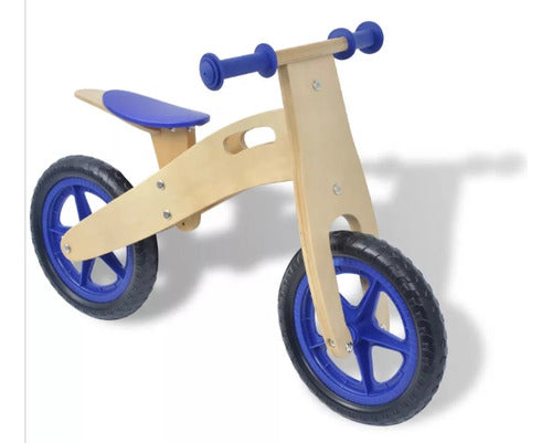 Bicicleta Para Niños De Madera Azul - Sin Pedales Tipo Chivi 0