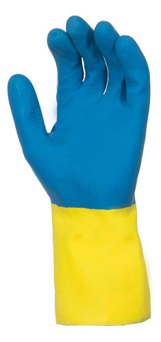 Latex/Neoprene Glove Yellow/Blue 2747 Bil-vex 1