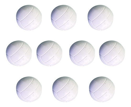 100 White Foosball Balls with Segmented Design 3