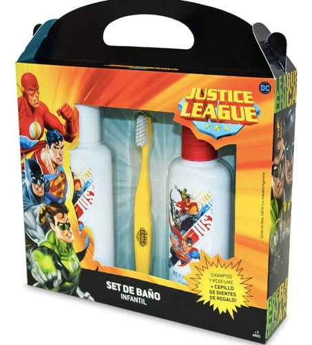 Justice League Bath Kit - Shampoo, Perfume, and Toothbrush - Kit De Baño Shampoo+Perfume+Cepillo  Liga De La Justicia.