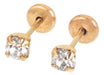 24k Gold Plated White Cubic Zirconia Huggie Earrings 0