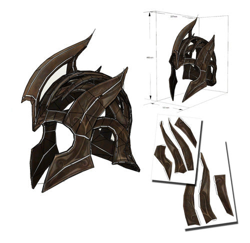 The Lord of the Rings Elven Helmet Real Scale Papercraft 0